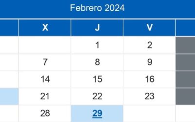 Calendario del contribuyente / Febrero 2024