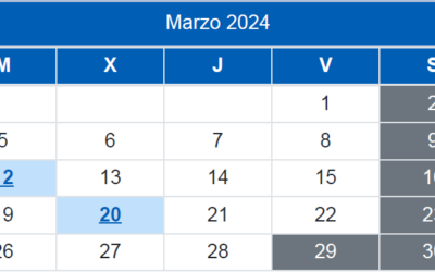 Calendario del contribuyente / Marzo 2024