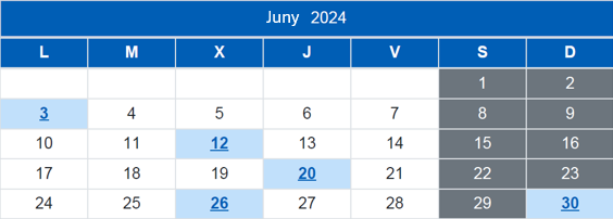 Calendari del Contribuent / Juny 2024