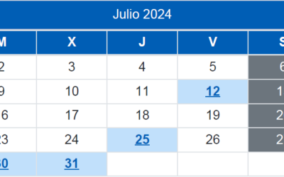 Calendario del Contribuyente / Julio 2024