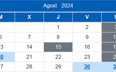 Calendari del Contribuent / Agost 2024