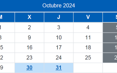 Calendario del Contribuyente / Octubre 2024