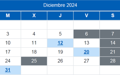 Calendario del Contribuyente / Diciembre 2024