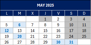 Taxpayer’s calendar / May 2025