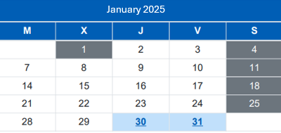 Tax Calendar / January 2025