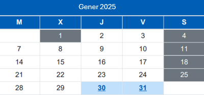 Calendari del Contribuent / Gener 2025