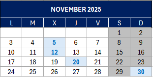 Taxpayer’s calendar / November 2025