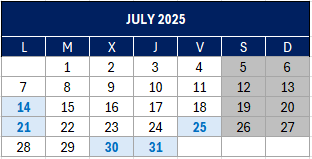 Taxpayer’s calendar / July 2025