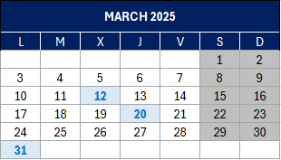 Taxpayer’s Calendar / March 2025